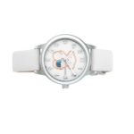 Reloj analógico New Muffin de acero con correa de piel blanca - Imagen 2