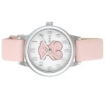 Reloj analógico New Muffin de acero con correa de piel rosa - Imagen 2