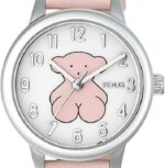 Reloj analógico New Muffin de acero con correa de piel rosa - Imagen 3