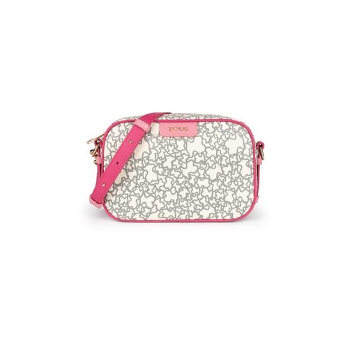 095900703_00 Bandolera Kaos Mini beige y fucsia - Imagen 1