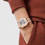 Reloj digital D-Bear Teen de acero IP rosado con correa de silicona nude - Imagen 6