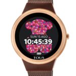 Reloj smartwatch Rond Connect de acero IP rosado con correa mesh - Imagen 3