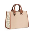 Shopping mediano Amaya Kaos Icon marrón y beige - Imagen 2