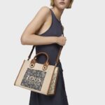 Shopping mediano Amaya Kaos Icon marrón y beige - Imagen 4