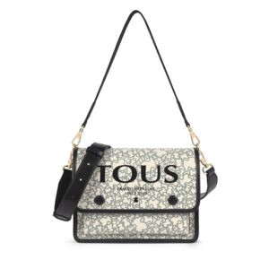Bandolera mediana Audree Kaos Mini beige y negro