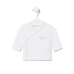 Camiseta de bebé cruzada lisa blanca