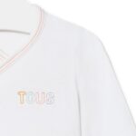 Camiseta de bebé cruzada lisa blanca - Imagen 3