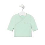 Camiseta de bebé cruzada lisa bruma