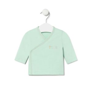 Camiseta de bebé cruzada lisa bruma