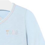 Camiseta de bebé cruzada lisa celeste - Imagen 3