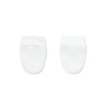 Conjunto de bebé gorro y manoplas liso blanco - Imagen 2