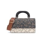 Bandolera mediana solapa beige y negra Kaos Icon