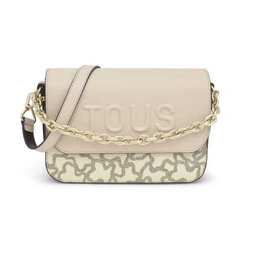 2002185451_00 Bandolera mediana Chain negra y beige Kaos Icon - Imagen 1