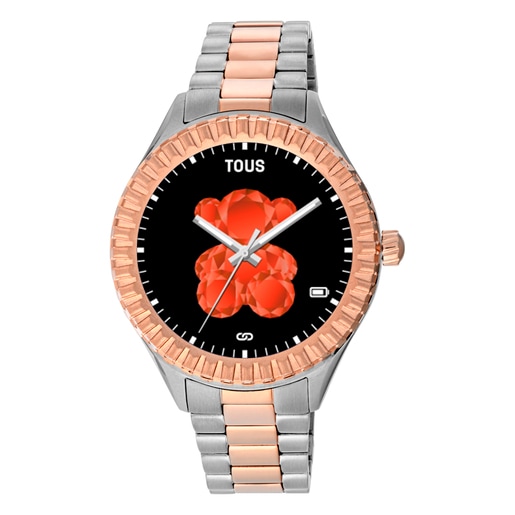 200351039_00 Reloj smartwatch con brazalete de acero y acero IP rosado T-Bear Connect - Imagen 1