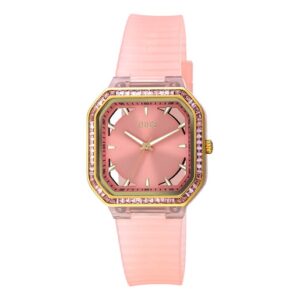 Reloj analógico de acero IPG rosa con zirconitas Gleam Fresh