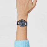 Reloj analógico con brazalete de acero IP azul y acero IPRG rosado S-Band - Imagen 6