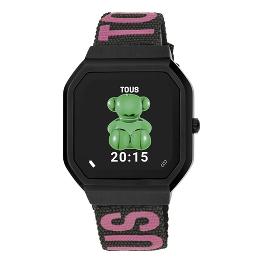 200351074_00 Reloj smartwatch con correa de nylon y correa de silicona verde B-Connect - Imagen 1
