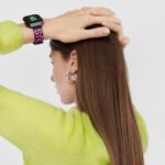Reloj smartwatch con correa de nylon y correa de silicona verde B-Connect - Imagen 6