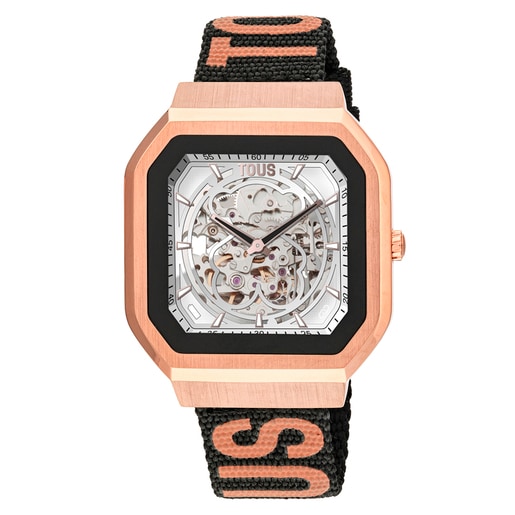 200351076_00 Reloj smartwatch con correa de nylon y correa de silicona rosa B-Connect - Imagen 1