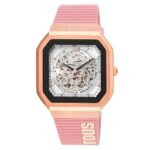 Reloj smartwatch con correa de nylon y correa de silicona rosa B-Connect - Imagen 2