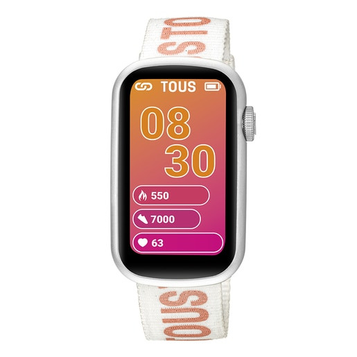 200351087_00 Reloj smartwatch con correa de nylon y correa de silicona rosa T-Band - Imagen 1