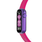 Reloj smartwatch con correa de nylon y correa de silicona fucsia T-Band - Imagen 2