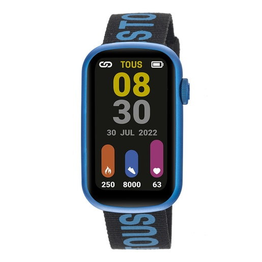 200351090_00 Reloj smartwatch con correa de nylon y correa de silicona azul T-Band - Imagen 1