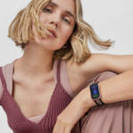 Reloj smartwatch con correa de nylon y correa de silicona rosa palo T-Band - Imagen 4