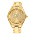 Reloj analógico con brazalete de acero IPG dorado y cristales T-Logo