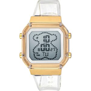 Reloj digital de policarbonato transparente y acero IPG dorado D-BEAR Fresh