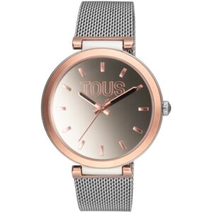 Reloj analógico con brazalete de acero y caja de aluminio en color IPRG rosado TOUS S-Mesh Mirror
