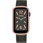 Reloj smartwatch con brazalete de acero IP gris y caja de aluminio en color IPRG rosado TOUS T-Band Mesh