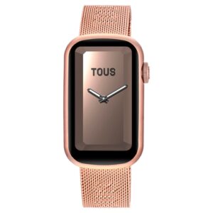 Reloj smartwatch con brazalete de acero IPRG rosado y caja de aluminio en color IPRG rosado TOUS T-Band Mesh