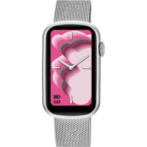 Reloj smartwatch con brazalete de acero y caja de aluminio TOUS T-Band Mesh