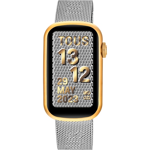 3000132600_00 Reloj smartwatch con brazalete de acero y caja de aluminio en color IPG dorado TOUS T-Band Mesh - Imagen 1