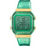 Reloj digital de policarbonato menta y acero IPG dorado D-BEAR Fresh