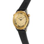 Reloj analógico con correa de silicona negra y caja de acero IPG dorado TOUS Now - Imagen 2