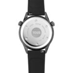 Reloj analógico con correa de silicona negra y caja de acero IPG dorado TOUS Now - Imagen 3