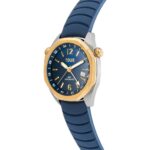Reloj gmt automático con correa de silicona azul marino, caja de acero IPG dorado y esfera de nácar TOUS Now - Imagen 2