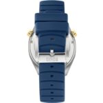 Reloj gmt automático con correa de silicona azul marino, caja de acero IPG dorado y esfera de nácar TOUS Now - Imagen 4