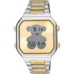 Reloj digital con brazalete de acero SS y acero IPG dorado D-BEAR