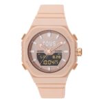 Reloj analógico/digital de acero IPRG nude con brazalete de nylon rosa Bet