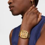 Reloj analógico automático con brazalete de acero IPG dorado D-Bear Now - Imagen 4