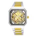 Reloj analógico automático con brazalete de acero IPG dorado y acero D-Bear Now