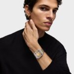 Reloj analógico automático con brazalete de acero IPG dorado y acero D-Bear Now - Imagen 5
