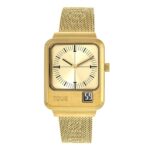 Reloj analógico y digital con brazalete de acero IPG dorado MARS