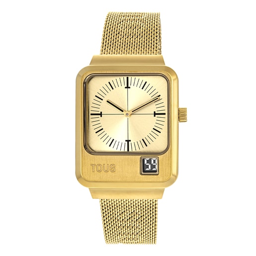 300358011_00 Reloj analógico y digital con brazalete de acero IPG dorado MARS - Imagen 1
