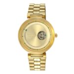 Reloj analógico con brazalete de acero IPG dorado MARS