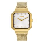 Reloj analógico con brazalete de acero IPG dorado Karat Squared