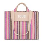 Shopping grande beige y rosa TOUS Stripes